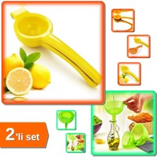 Mikasso Limon Sıkacağı - Limonatör Plastik + Huni Seti 3 Parça 3 Boy - 2li Set K9V4M6 Plastik