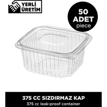 Mikasso 375 cc Sızdırmaz Kap - 50 Adet Plastik Şeffaf