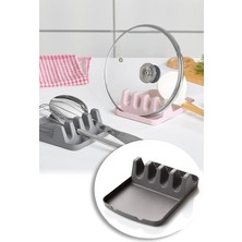 Mikasso Çok Amaçlı Mutfak Düzenleyici, Kaşıklık, Tencere Kapağı Standı, Kirli Kaşıklık, Kepçe Altlığı Füme P