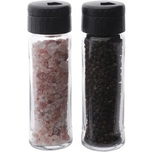 Mikasso Pine 2li Baharat Takımı Siyah Kapaklı Cam Baharatlık PINE2LI Cam