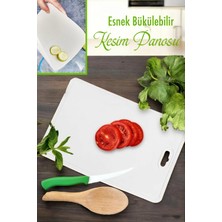 Mikasso Esnek Bükülebilir Pratik Kesim Kesim Panosu Kesme Tahtası Kesim Matı 32X21 Plastik Gri
