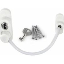 Mikasso 3lü Kupa Çelik Halatlı Pvc Kapı Pencere Çocuk Emniyet Kilidi Beyaz