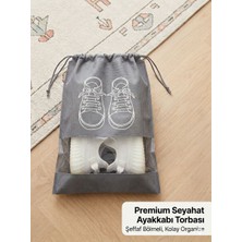 Viberia Premium Şeffaf Pencereli Seyahat Ayakkabı Torbası Seti , Gri Valiz Içi Düzenleyici Kılıf