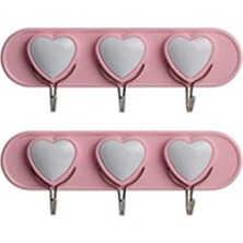 Mikasso 3 Lü Kalpli Metal Duvar Askısı Dekoratif Kalp Askılık Anahtarlık Askısı Mutfak Banyo Antre 101180 Ço