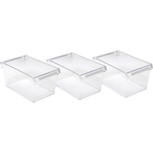 Mikasso Lüks 2 Li Buzdolabı ve Dolap Içi Düzenleyici Kapaklı Kutu Akrilik Beyaz Tr