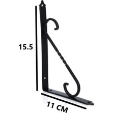 Mikasso Renk Seçenekli Siyah 15.5X11 Ferforje Raf Altı Metal L Ayak Siyah