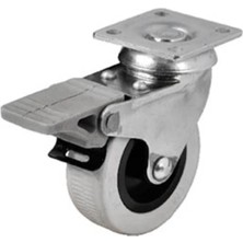 Mikasso Hts Döner Tablalı Frenli Mobilya Tekeri Çap : 52 mm Kod : 254 Gri