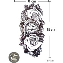Trakya Tattoo Geçici Dövme 1-2 Hafta Kalıcı Yarım Kol Gül Saat