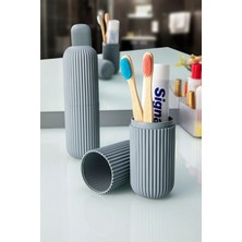 Mikasso Seyahat Tipi Aksesuar - Gözlük - Diş Macun ve Fırçası Kabı Plastik Gri