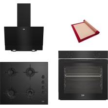 Beko New Black Star 3 Lü Ankastre Set ( Bfc 210 S - Bocd T 6011 Es - Bde 6050 S ) - Silikon Yanmaz Yapışmaz Pişirme Matı ile Birlikte