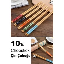 Mikasso Çin Bambu Yemek Çubukları 5 Çift Bambu Kahverengi