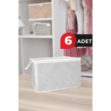 Mikasso Dolap Içi Düzenleyici 6'lı Çorap Hurcu Tela Malzeme 47X28X17CM Büyük Boy Tela Gri Tr