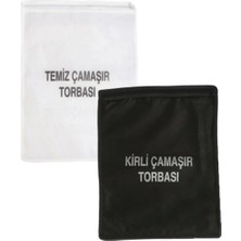 Mikasso Kirli ve Temiz Çamaşır Torbası Seti (Toplam 4 Adet:2 Ad.kirli-2 Ad. Temiz) Plastik Beyaz Tr