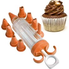 Mikasso Pasta Kek Süsleme Aparatı Krema Sıkma Pompası 9 Uçlu Set