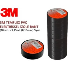 Mikasso Izole Bant - Elektrik Bandı - Siyah Bant - Tesisat Bantı - 10 Adet