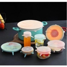 Mikasso 6'lı Streç Tencere, Saklama Kabı Kapağı Tencere Bardak Tabak Bonesi Silikon Kapak Silikon