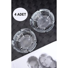 Mikasso 4 Adet Cam Kristal Lüks Ipek Küllük - Kül Tablası - Yuvarlak Kül Tabağı Cam Turuncu Yuvarlak