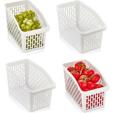 Mikasso 4 Adet Buzdolabı Sepeti Dolap Içi Düzenleyici Sepet Organizer Jumbo Org-23 Plastik Gri Tr