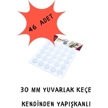 Mikasso Yuvarlak Keçe Yalıtım Ses Çizik Önleyici Masa Sandalye Koltuk Ayağı Keçesi Kendinden Yapışkanlı Keçe