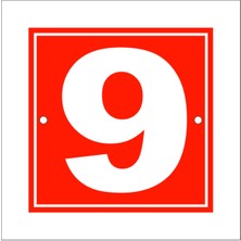 Mikasso 9 Numara Kapı Numarası 10X10 Cm, Bina, Apartman, Işyeri,villa Numarası