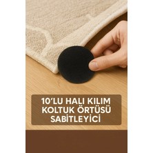 Mikasso Halı Kilim Sabitleyici 10'lu Paspas Örtü Minder Sabitleme Bandı Yapışkanlı Cırt Ped Mobilya Aksesuar
