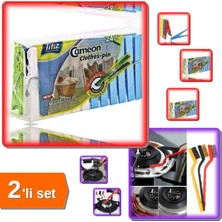 Mikasso Çok Amaçlı Detay Temizlik Fırça (Bakır + Demir + Plastik) + 24LÜ Mandal Seti - 2li Set - CLN782 25 T