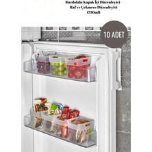 Mikasso 10 Adet Büyük Boy Buzdolabı Kapak Içi Düzenleyici Organizer, 10 Adet 750 ml Mini Kutu Plastik Tr