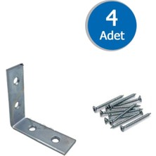 Mikasso 4 Adet L Demir Dolap Sabitleme 15*55*55 Masa Gönye Vida, Mobilya Dolap Köşe Bağlantı Sabitleme Beyaz
