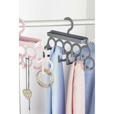 Mikasso Çok Amaçlı Takı Askısı Eşarp Askısı Aksesuar Askısı Dolap Içi Askı Gri Plastik Beyaz