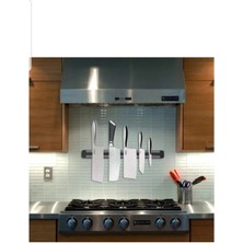 Mikasso Mıknatıslı Paslanmaz Duvar Bıçak Askısı Standı 55 cm Aparat Metal Gri