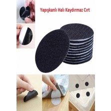 Mikasso Halı Kilim Sabitleyici Kaydırmaz Kendinden Yapışkanlı Yıkanabilir 10 Adet Cırt Bant Siyah