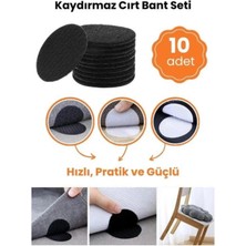 Mikasso Halı Kilim Koltuk Örtüsü Yastık Kaydırmaz Sabitleme Cırt 10 Adet Siyah