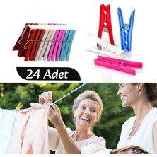 Mikasso 24 Adet Mandal Klasik Çamaşır Mandalı Plastik Güçlü Tutucu Çok Amaçlı 10 Tr