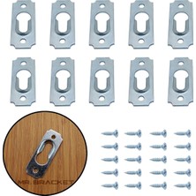 Mikasso 10 Ad. Gizli Çerçeve Askısı Bombeli Dar Model - Metal Tablo Askı Aparatı - Vidalı Resim Asma Kancası