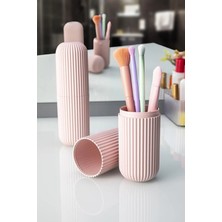 Mikasso Seyahat Tipi Aksesuar - Gözlük - Diş Macun ve Fırçası Kabı Plastik Pembe