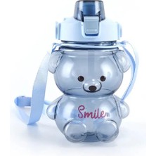 Mikasso Smile Ayıcık Model Su Matarası Su Şişesi Suluk 1000 ml Öğrenci Matarası Okul Suluğu Sticker Hediyeli