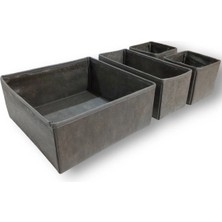 Mikasso Antrasit 4'lü Çekmece Içi Düzenleyici Organizer Set - Çok Amaçlı Dolap Içi Kutu Seti Kumaş Gri