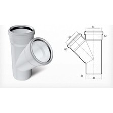 Mikasso Dublex Pvc Atık Su Borusu Pimaş Tek Çatal 100 x 50 Mm.