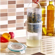 Mikasso Süzgeçli Turşu Saklama Kabı 1.5 Litre, Zeytin Saklama Kabı Plastik Çok Renkli