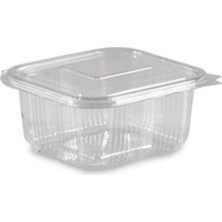 Mikasso Plastik Sızdırmaz Kap Kapaklı Şeffaf Kase 500 gr cc 50 Adet 11 x 18 cm