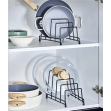 Mikasso Tencere Kapak, Tabak, Tava, ve Sahan Düzenleyici Organizer Metal 20 x 30 Siyah Tr