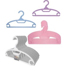 Mikasso Pink Pazar 24 Adet Çocuk Kıyafet Askısı Beyaz Mikrofiber Malzeme ile Dayanıklı ve Pratik