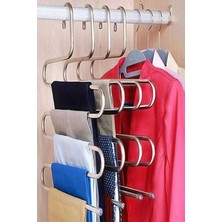 Mikasso 3 Adet , 5 Katlı Metal Pantolon Eşarp Askısı Metal Beyaz Tr