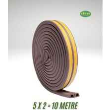 Mikasso Kahverengi Yapışkanlı Kapı-Pencere Fitili Rüzgar Önleyici (5x2=10)