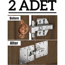 Mikasso Menteşe Tamir Onarım Seti Paslanmaz Dolap Tamir Onarım Kiti Kapak Menteşe Tamir Onarım 2 Adet