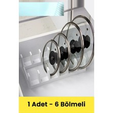 Mikasso Çok Amaçlı Tabak Tava Tencere Kapağı Düzenleyici – Plastik Çekmece & Dolap Içi Organizer (Beyaz) Pla