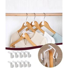 Mikasso Askı Aparatı, 10 Adet Dolap Içi Düzenleyici Askı Aparatı, Elbise, Kıyafet, Pantolon Askı Aparatı Pla