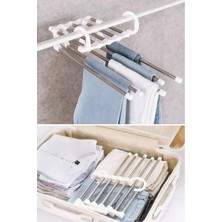 Mikasso ® Hareketli Dolap Içi Pantolon Kravat Şal Askı Sistemi Düzenleyici Katmanlı Askılık Organizer Metal