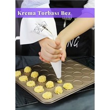 Mikasso Krema Torbası Bez Yıkanabilir Torba Bpa Free Pasta Duy Torbası Dekorasyon Süsleme Aparatı 20X35 cm B