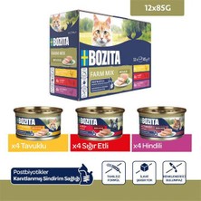 Bozita Tahılsız Tavuklu, Sığır Etli ve Hindili Tahılsız Kedi Konservesi 12X85 gr